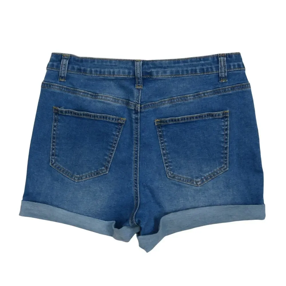 Shein Denim Shorts High Rise Cuffed Jean Shorts Large 28